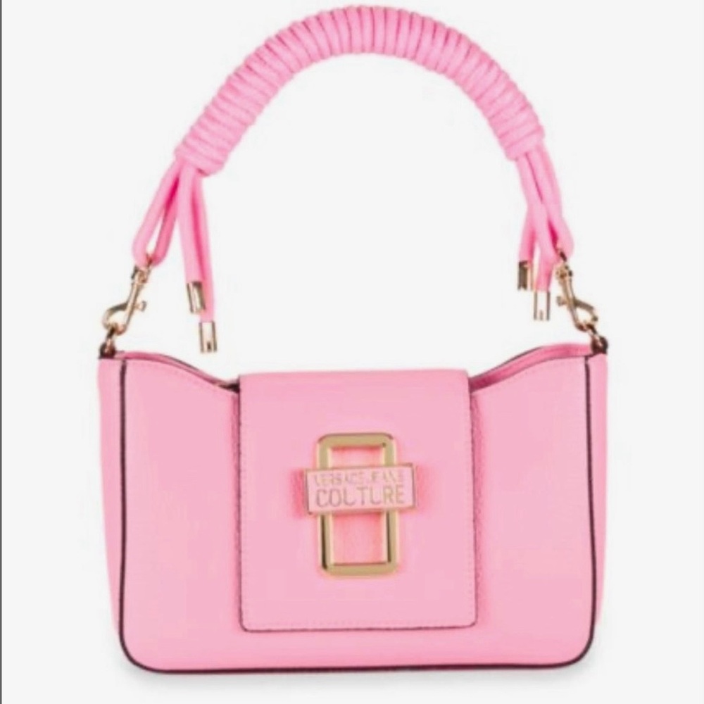 Versace Jeans Couture Collection Logo Twist Pink Shoulder Bag